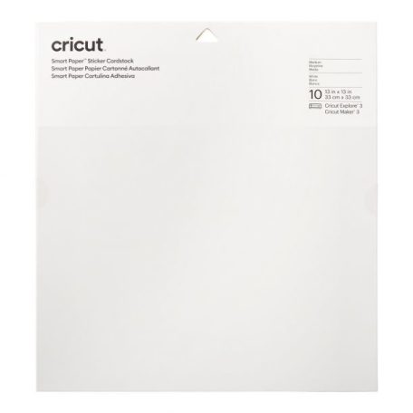 Öntapadós karton 30 cm x 30 cm, White / Cricut Smart Sticker Cardstock (10 ív)