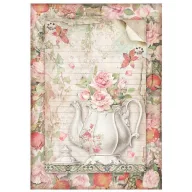   Rizspapír A4, Casa Granada virágos kanna / Stamperia Rice Paper (1 ív)