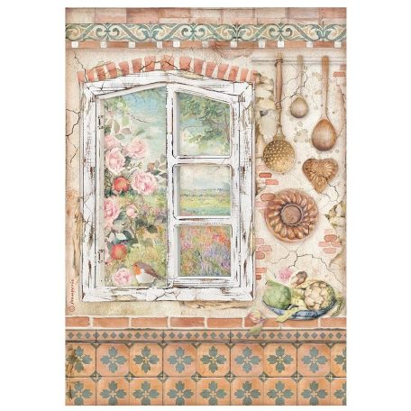 Rizspapír A4, Casa Granada ablak / Stamperia Rice Paper (1 ív)
