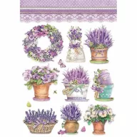   Rizspapír A4, Provence vázák / Stamperia Rice Paper (1 ív)