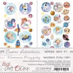   Kivágóív , Creative Young - Cosmic Adventures Digi Label Set/ Craft O'Clock Mixed Media (1 csomag)