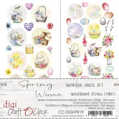   Kivágóív , Spring Digi Label Set/ Craft O'Clock Mixed Media (1 csomag)