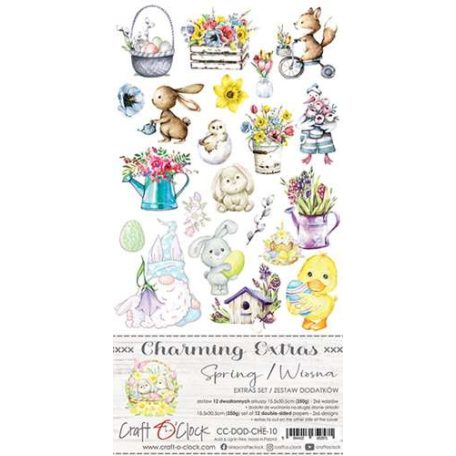 Kivágóív , Spring Charming Extras Set/ Craft O'Clock Mixed Media (1 csomag)