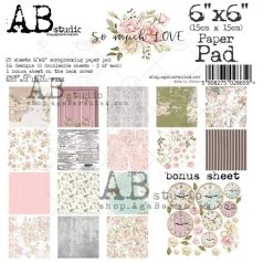   Papírkészlet 6" (15 cm),  So much LOVE/ AB Studio scrapbooking paper (25 lap)