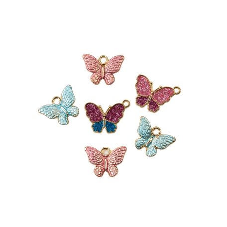 Díszítőelem , Indigo Enamel Butterfly/ Prima Marketing Charms (1 csomag)