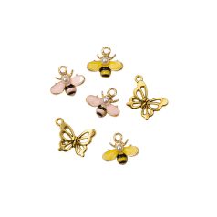   Díszítőelem , Miel Butterfly & Bee/ Prima Marketing Charms (1 csomag)