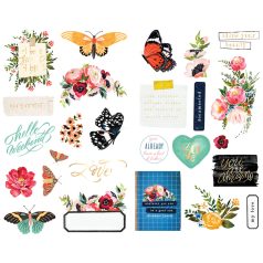   Chipboard matrica , Painted Floral / Prima Marketing Chipboard Stickers (2 ív)
