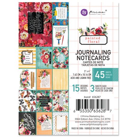 Komment kártya  3x4Inch, Painted Floral / Prima Marketing Journaling Cards (45 lap)