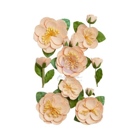 Papírvirág , Peach Tea Peach Iced Tea/ Prima Marketing Paper Flowers (1 csomag)