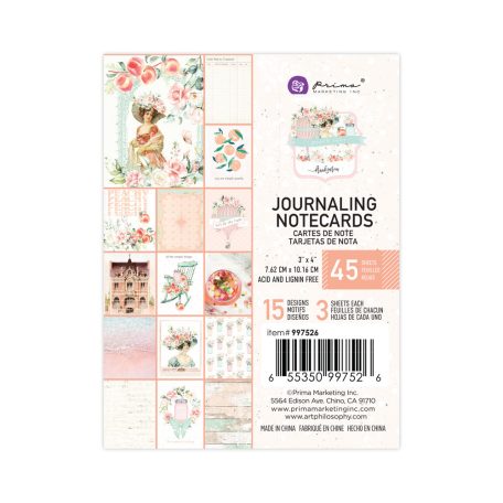 Komment kártya 3x4 Inch, Peach Tea / Prima Marketing Journaling Cards (45 lap)
