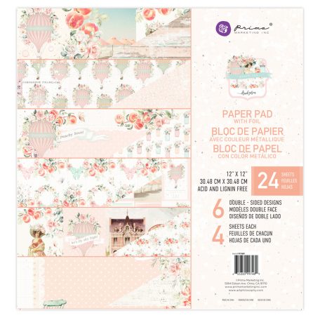 Papírkészlet 12" (30 cm), Peach Tea / Prima Marketing Paper Pad (24 lap)