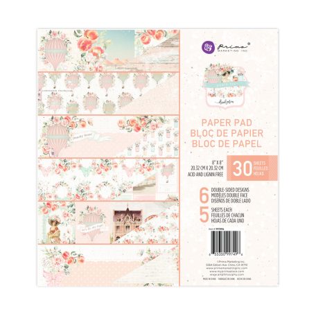 Papírkészlet 8" (20 cm), Peach Tea / Prima Marketing Paper Pad (30 lap)