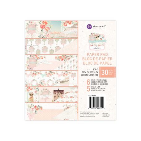 Papírkészlet 6" (15 cm), Peach Tea / Prima Marketing Paper Pad (30 lap)