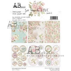   Rizspapír A4, So much LOVE 2/ AB studio Rice paper set (6 ív)
