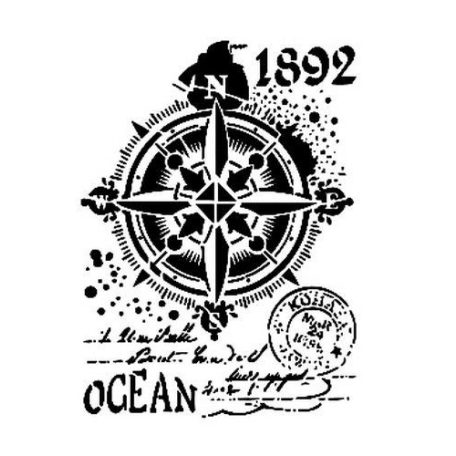 Stencil 21X29cm , ocean compass  AS/ Cadence Mask Stencil (1 db)