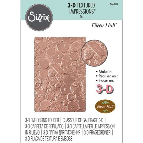 Domborító mappa , Vintage Buttons / Sizzix 3-D Textured Impressions Embossing Folder (1 csomag)