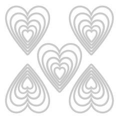   SIZZIX vágósablon, Stacked Tiles Hearts Tim Holtz/ Sizzix Thinlits Die Set (1 csomag)