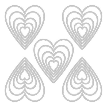 SIZZIX vágósablon, Stacked Tiles Hearts Tim Holtz/ Sizzix Thinlits Die Set (1 csomag)