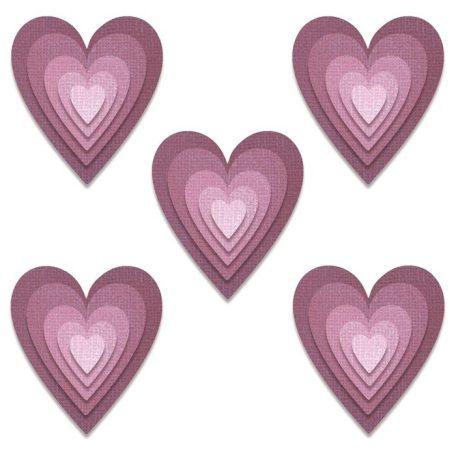 SIZZIX vágósablon, Stacked Tiles Hearts Tim Holtz/ Sizzix Thinlits Die Set (1 csomag)