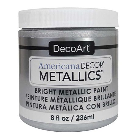 Metál dekor festék 236 ml, Metallics Sterling Silver / Americana Decor Metallics (1 db)