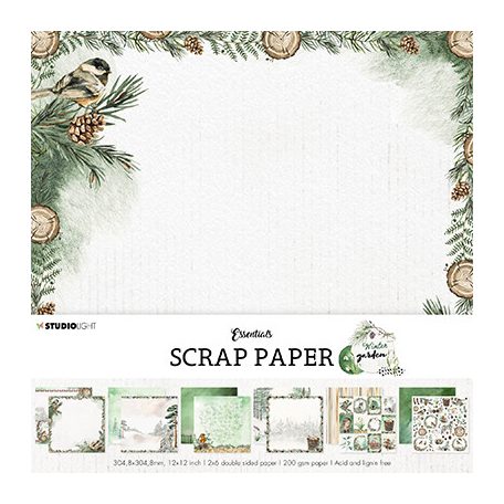 Papírkészlet , Scrap set Background paper Winter Garden nr. 03 / SL Scrap set (12 lap)