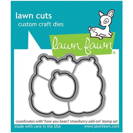Vágósablon LF2766 bélyegzőhöz LF2767, How You Bean? Strawberries Add-On / Lawn Cuts Custom Craft Die (1 csomag)