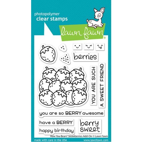 Szilikonbélyegző LF2766, How You Bean? Strawberries Add-On / Lawn Fawn Clear Stamps (1 csomag)