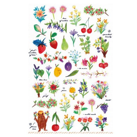 Matrica , Flowers, fruit / Mini Stickers (1 ív)