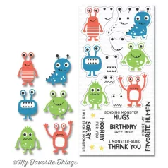   MFT Vágósablon + bélyegző More Monsters Clear Stamps + Die-namics Set (1 csomag)