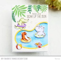   Vágósablon, bélyegzővel , Sunshine & Friendship / MFT Clear Stamps + Die-namics Set (1 csomag)