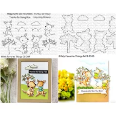   MFT Vágósablon + bélyegző Kangaroo Crew Clear Stamps + Die-namics Set (1 csomag)