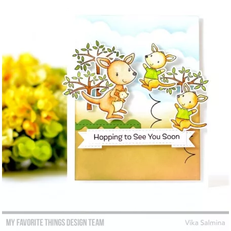 MFT Vágósablon + bélyegző Kangaroo Crew Clear Stamps + Die-namics Set (1 csomag)