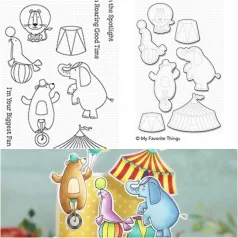   Vágósablon, bélyegzővel , The Greatest Show / MFT Clear Stamps + Die-namics Set (1 csomag)