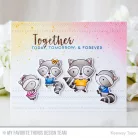 MFT Vágósablon + bélyegző Raving Raccoons Clear Stamps + Die-namics Set (1 csomag)