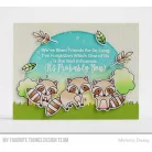 MFT Vágósablon + bélyegző Friendly Raccoons Clear Stamps + Die-namics Set (1 csomag)