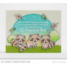   MFT Vágósablon + bélyegző Friendly Raccoons Clear Stamps + Die-namics Set (1 csomag)