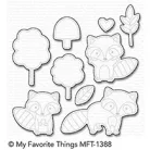 MFT Vágósablon + bélyegző Friendly Raccoons Clear Stamps + Die-namics Set (1 csomag)