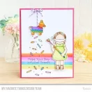 MFT Vágósablon + bélyegző Pure Innocence Birthday Piñata Clear Stamps + Die-namics Set (1 csomag)