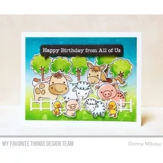   Vágósablon, bélyegzővel , Animal Farm / MFT Clear Stamps + Die-namics Set (1 csomag)