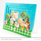 Vágósablon, bélyegzővel , Animal Farm / MFT Clear Stamps + Die-namics Set (1 csomag)