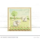 Vágósablon, bélyegzővel , Animal Farm / MFT Clear Stamps + Die-namics Set (1 csomag)