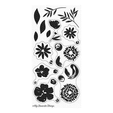 Szilikonbélyegző Brushstroke Blooms / MFT Clear Stamps (1 csomag)