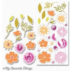   Szilikonbélyegző Brushstroke Blooms / MFT Clear Stamps (1 csomag)