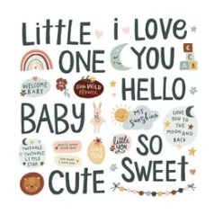 Matrica , Foam Stickers / Simple Stories Boho Baby (2 ív)