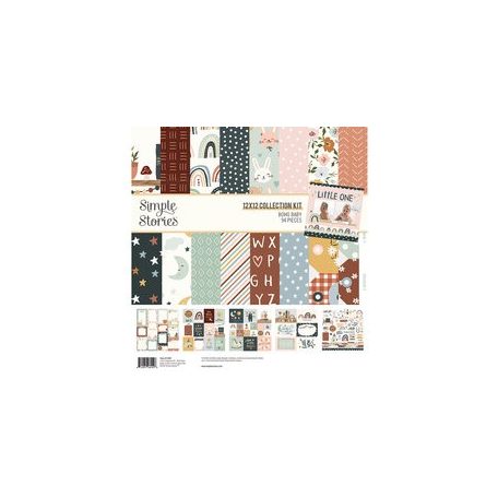 Papírkészlet 12" (30 cm), Collection Kit / Simple Stories Boho Baby (1 csomag)