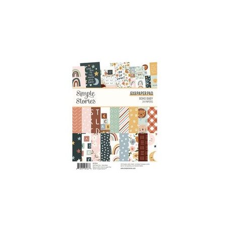 Papírkészlet 6"x8", Paper Pad / Simple Stories Boho Baby (24 lap)
