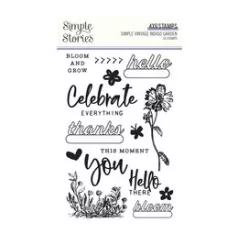   Szilikonbélyegző , Clear Stamps / Simple Stories Vintage Indigo Garden (1 csomag)