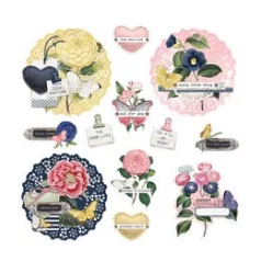   Chipboard , Chipboard Cluster / Simple Stories Vintage Indigo Garden (1 csomag)