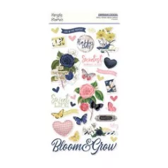   Chipboard 6"X12", Chipboard / Simple Stories Vintage Indigo Garden (1 ív)