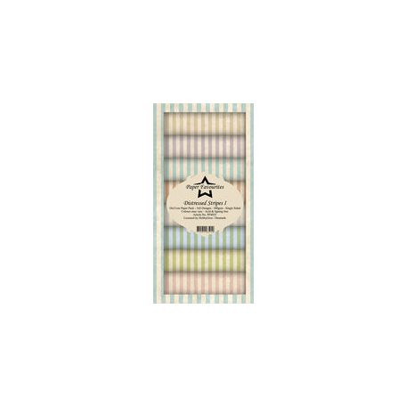 Papírkészlet 10x21 cm, Distressed Stripes I / Simple and Basic Slim Paper Pack (24 ív)